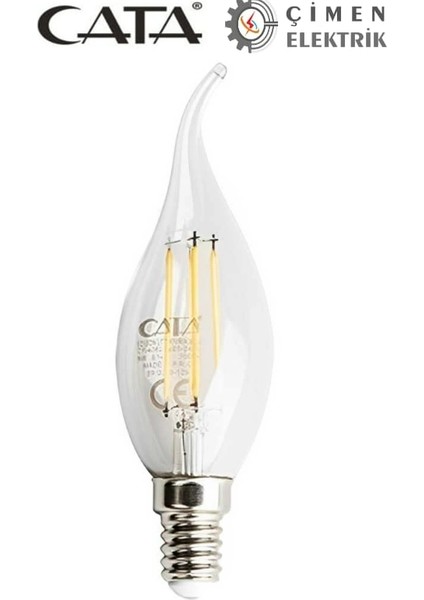 çınar ticaret cata ct 4062 4w led flament ampul 3200k günışığı e14 duy