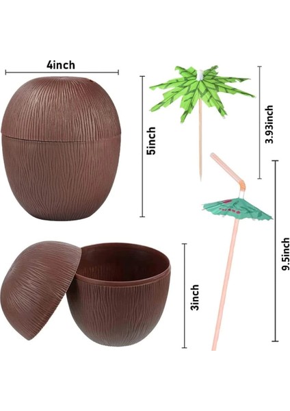 çınar ticaret hindistan cevizi hawaii luau aloha pipetli ıçecek kabı bardak 10x13 cm 1 adet fırsatları