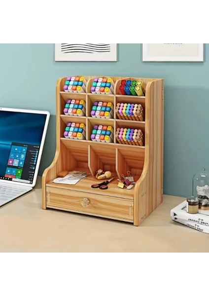 çınar ticaret bölmeli ve çekmeceli ahşap organizer