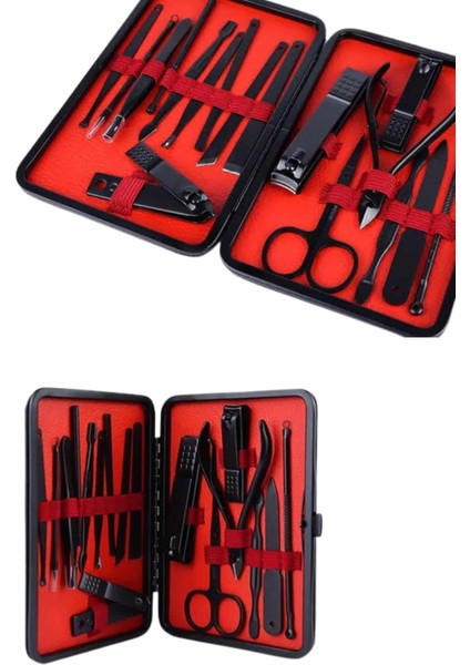 çınar ticaret 17 parça manikür seti taşınabilir özel çantalı el ve ayak bakımı tırnak batığı temizleme indirimleri