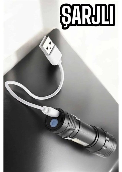 çınar ticaret şarjlı metal zoomlu el feneri ışıldak led ışık taşınabilir el lambası fırsatları