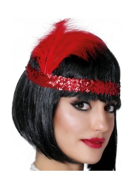 çınar ticaret kırmızı renk çarliston saç bandı