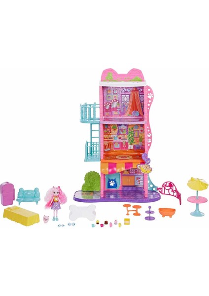 çınar ticaret enchantimals şehir evi ve kafe oyun seti hhc18