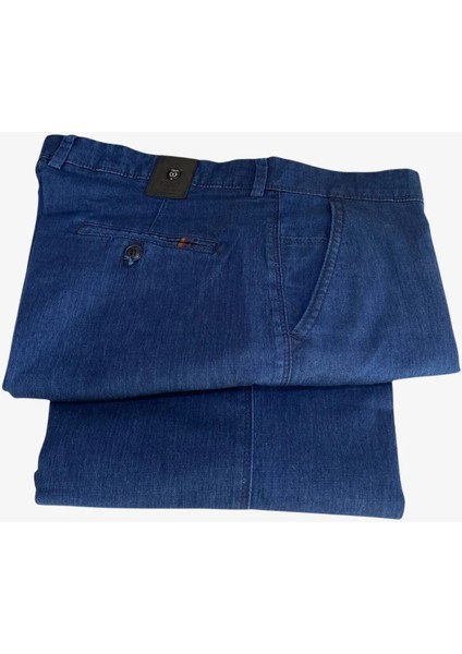 Rahat Kesim Likralı Pamuklu Erkek Baba Açık Mavi Keten Pantolon indirimleri