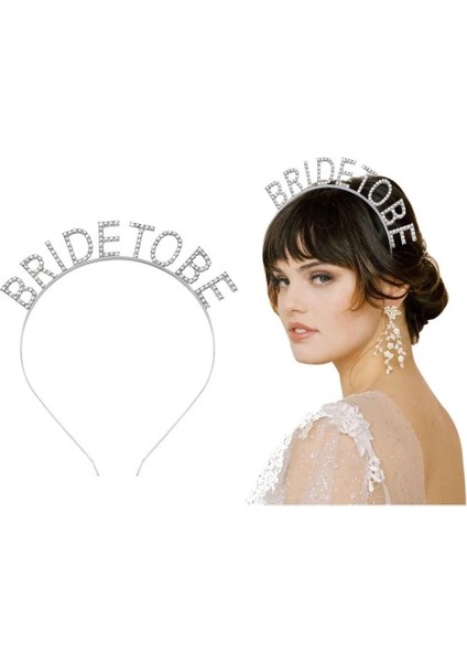 çınar ticaret gümüş kaplama kristal taşlı bride to be gelin tacı