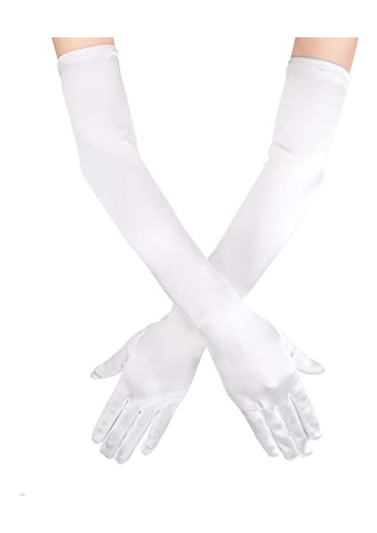 çınar ticaret beyaz renk dirseğe kadar uzun kumaş eldiven 40 cm fiyatları