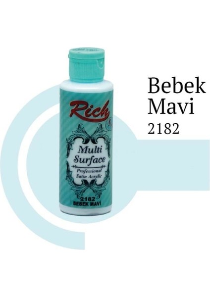 çınar ticaret rich multi surface 2182 bebek mavi akrilik boya 120 cc