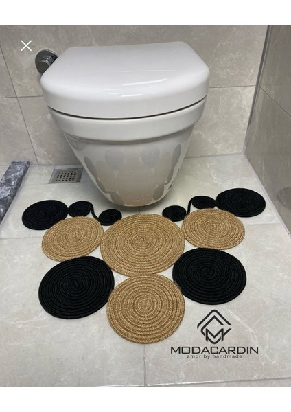Hasır Jüt Modern Klozet Önü Paspası