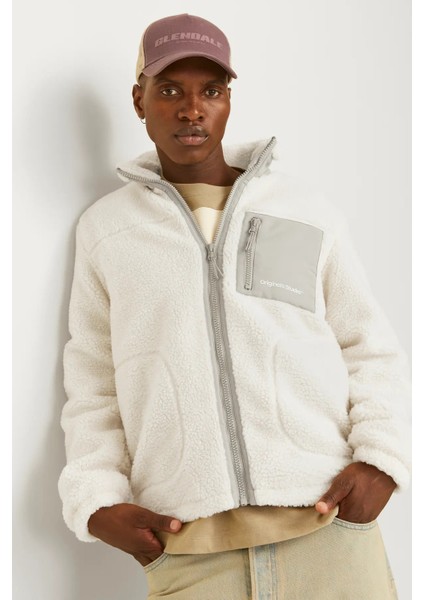 Erkek Jorvesterbro Dik Yaka Peluş Ceket Mont 12260450 Ekru