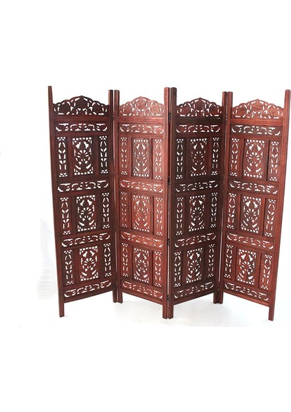 çınar ticaret ahşap maun rengi el oyması paravan