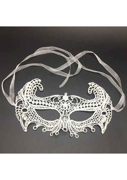 çınar ticaret beyaz renk dantel kesim dantel ışlemeli balo parti maskesi 1 no
