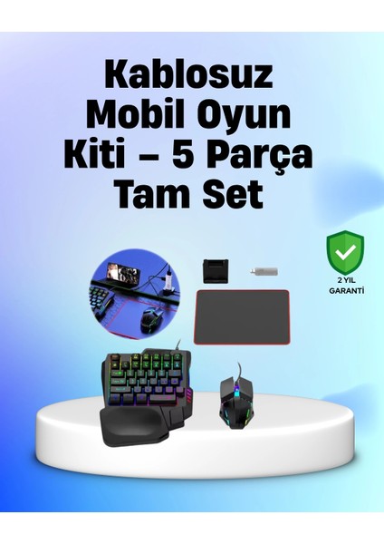 çınar ticaret profesyonel mobil oyuncular ıçin rgb klavyeli 5 parça oyun kiti