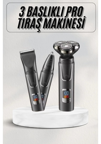 çınar ticaret yüksek performanslı 3 başlıklı profesyonel şarjlı ıslak ve kuru kullanıma uygun