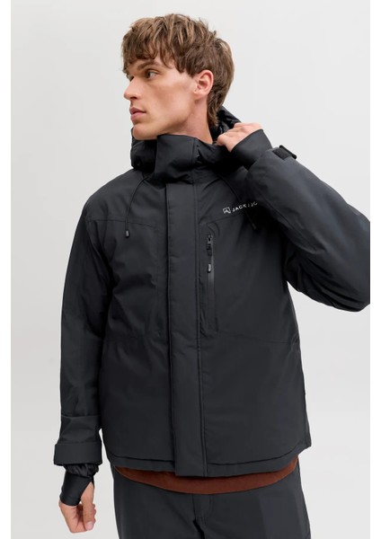 Erkek Jjalpes Kapüşonlu Su ve Rüzgar Geçirmez Mont 12284649 Siyah