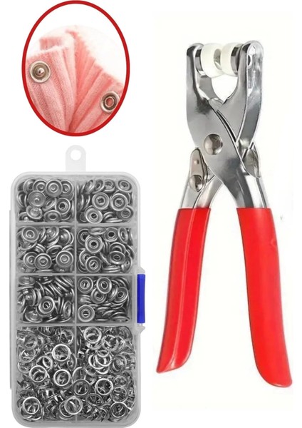 çınar ticaret 200 adet paslanmaz çelik çıtçıt ve pense seti metal çıt çıt makinesi