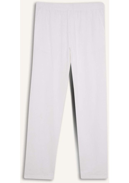 Relax Fit Rahat Kesim Dar Paça Keten Karışımlı Yazlık Pantolon C1140AX25SM