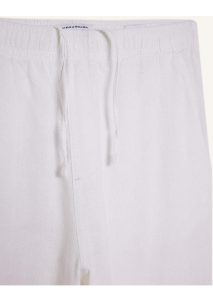 Relax Fit Rahat Kesim Dar Paça Keten Karışımlı Yazlık Pantolon C1140AX25SM