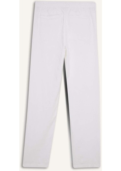 Relax Fit Rahat Kesim Dar Paça Keten Karışımlı Yazlık Pantolon C1140AX25SM