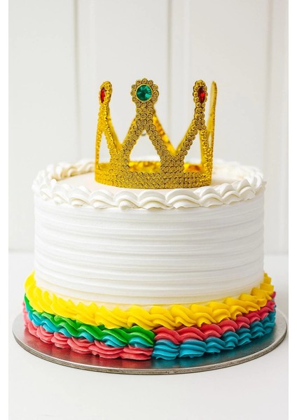 çınar ticaret altın ışıltılı pasta tacı pasta üstü taç plastik malzeme 8x8 cm fiyatları