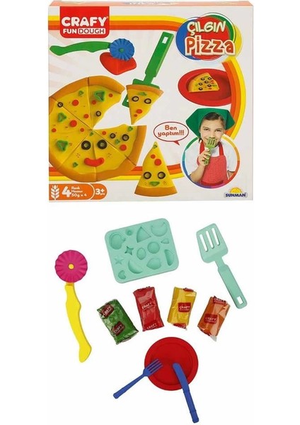 çınar ticaret crafy çılgın pizza oyun hamuru seti 200 g 10 parça modelleri