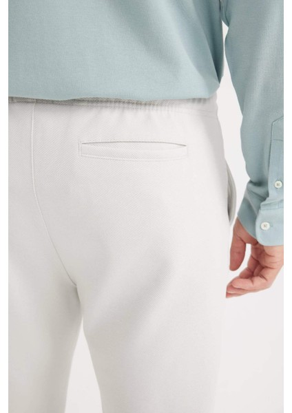 Jogger Pantolon Esnek Basic Düz Beli Bağcıklı Cepli Düz Paça