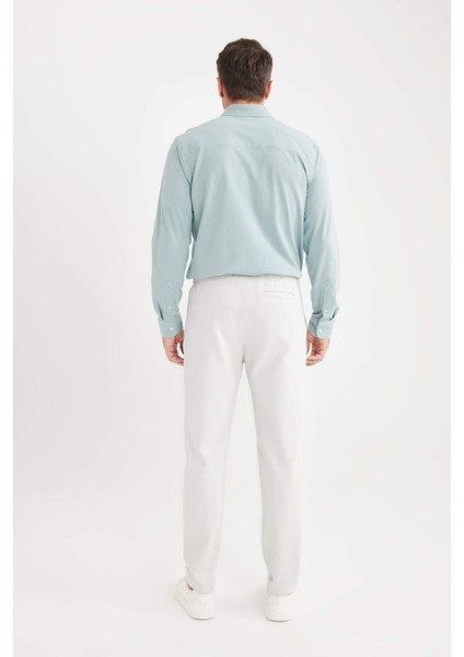 Jogger Pantolon Esnek Basic Düz Beli Bağcıklı Cepli Düz Paça