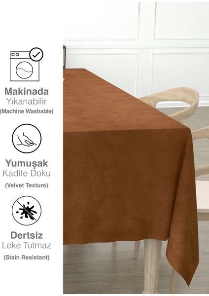 Daily Series Kadife Dokulu Antik Renk Masa Örtüsü fırsatları
