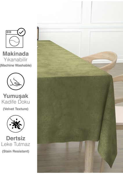 Daily Series Kadife Dokulu Ada Çayı Rengi Masa Örtüsü indirimleri