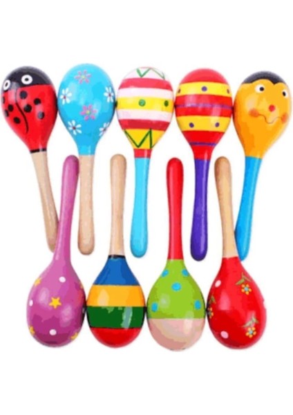 çınar ticaret renkli ahşap marakas boncuklu ritim çıngırağı çocuklar ıçin eğitici ve eğlenceli müzik aleti (4 adet) fiyatları