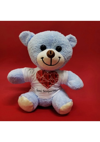 çınar ticaret kalpli seni seviyorum yazılı tişörtlü peluş ayıcık