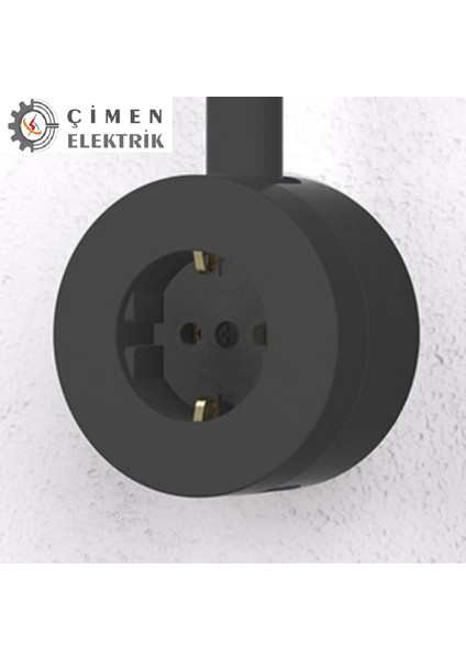 çınar ticaret antrasit topraklı priz sıva üstü