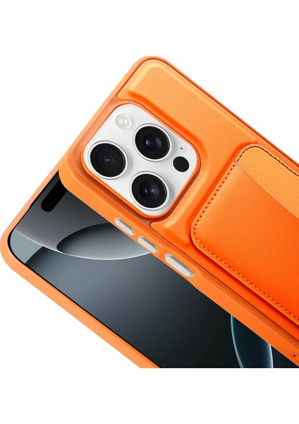 Xiaomi Redmi 15C Uyumlu Kılıf Kartlıklı X-Kart Silikon Turuncu fiyatları