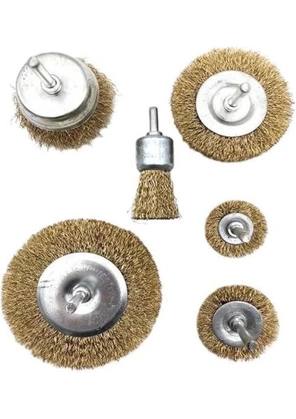 çınar ticaret 6'lı pimli tel fırça seti pas yağ kir boya yapışkan çözücü
