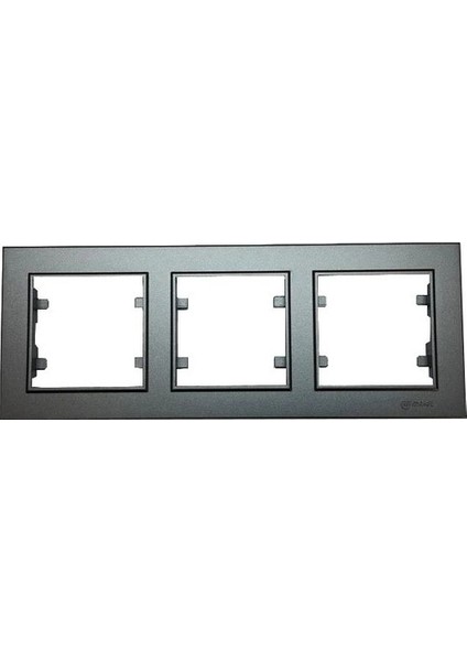 çınar ticaret füme 3 lü çerçeve - priz ve anahtar ıçin uyumlu çerçeve