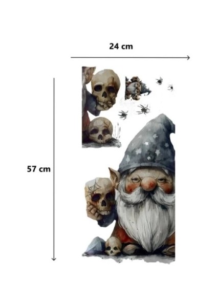 çınar ticaret gotik cüce ve kafatası halloween duvar sticker seti fırsatları