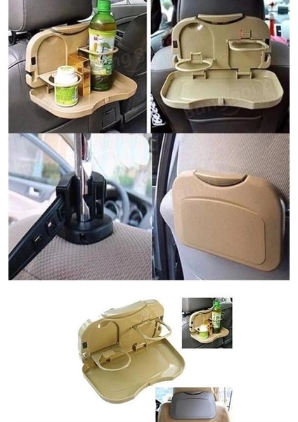 çınar ticaret araç ıçi koltuk arkası katlanabilir bardak tutuculu bej tepsi