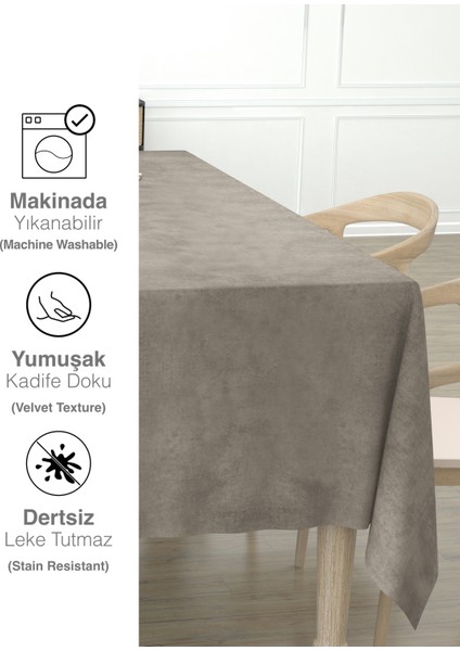 Daily Series Kadife Dokulu Taş Rengi Masa Örtüsü indirimleri