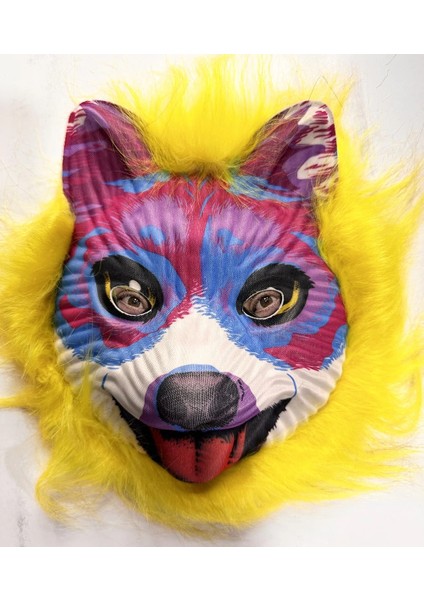çınar ticaret sarı saçlı sevimli köpek maskesi mega peluş 35 no
