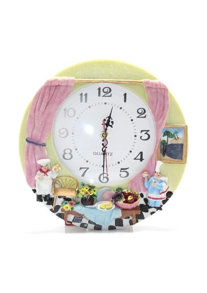 çınar ticaret aşçı tasarımlı polyester duvar saati model 3