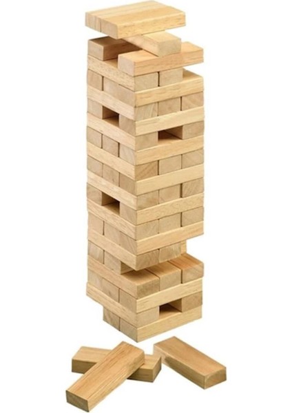 çınar ticaret büyük boy doğal ahşap denge oyunu kule oyunu 54 parça ahşap yapı blokları cenga