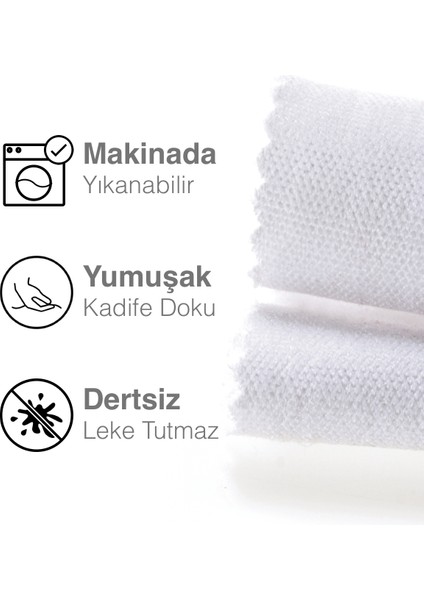 Kadife Dokulu Beyaz Renk Daily Series Runner 40 X 140 fırsatları