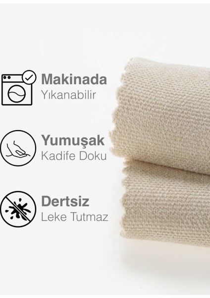 Kadife Dokulu Bej Renk Daily Series Runner 40 X 140 fırsatları