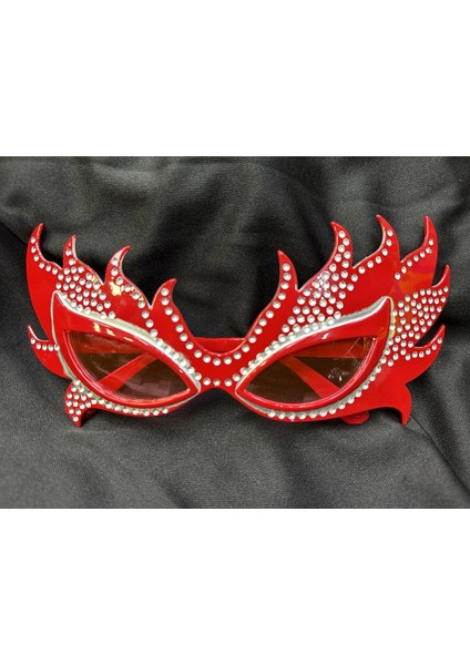 çınar ticaret taşlı kırmızı alev parti gözlüğü