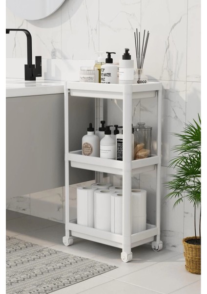 çınar ticaret 3 katlı banyo raf ünitesi (peggy) beyaz banyo düzenleyici şampuanlık havluluk dolap(beyaz)