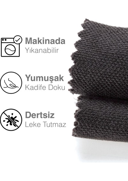 Kadife Dokulu Gri Renk Daily Series Runner 40 X 140 fırsatları