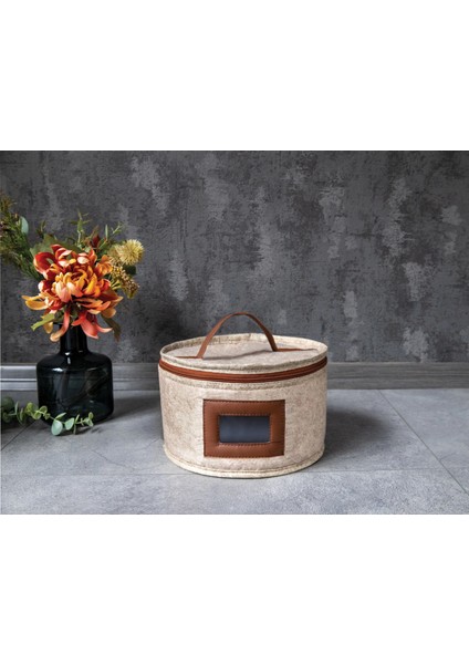 çınar ticaret deri şeritli pencereli yuvarlak çok amaçlı düzenleyici organizer kutu keçe çanta (mini) fiyatları