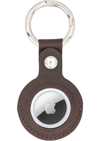 çınar ticaret apple airtag uyumlu deri anahtarlık, acı kahve