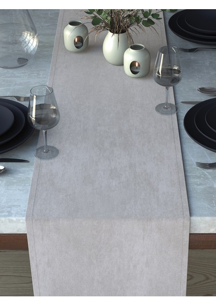 Kadife Dokulu Kar Beyazı Runner indirimleri