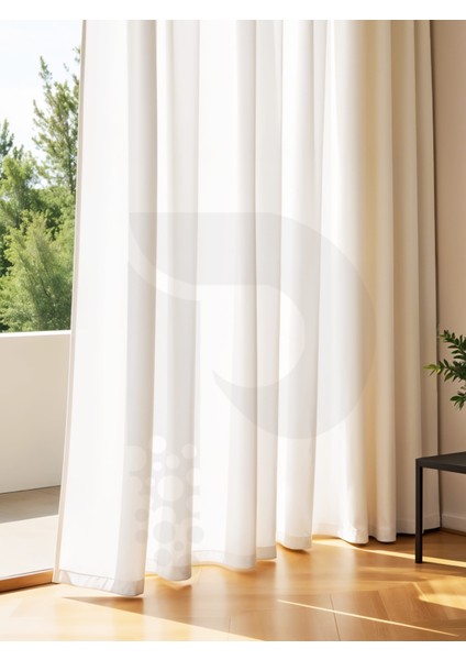 Krem Saten Güneşlik Perde – Ekstrafor Büzgülü