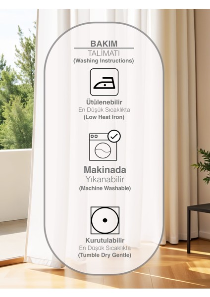 Krem Saten Güneşlik Perde – Ekstrafor Büzgülü